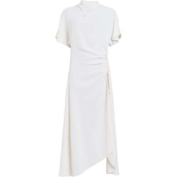 NEW AllSaints Rosie Mock Neck Side Drape Asymmetric Maxi Dress -size 8 - Picture 4 of 6